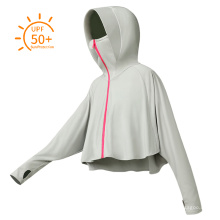 Protección de UV Sun CoKedie - UPF 50+ Ropa a prueba de sol Camisas de manga larga para sudadera con capucha para mujeres